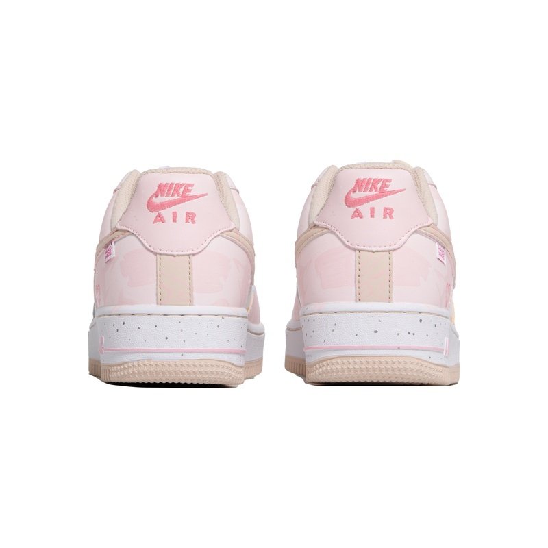 Custom Air Force 1 Shoes Beige Pink Love Notes - Image 5
