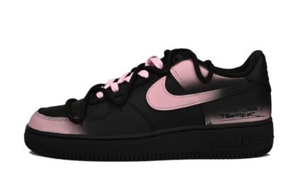 Custom Air Force 1 Shoes Black Pink Sweet Trap