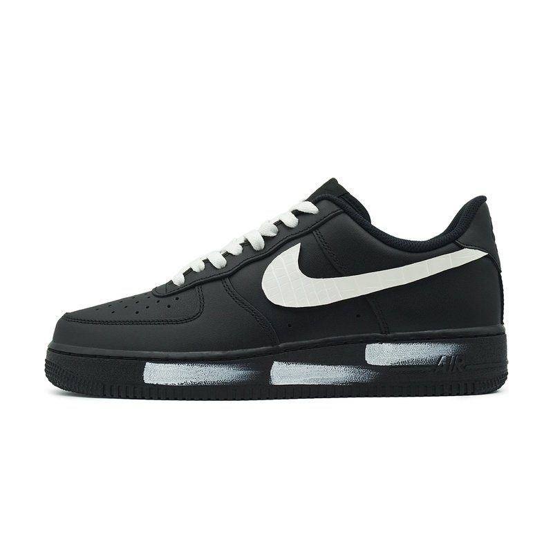 Custom Air Force 1 Shoes Black White Paint Stroke