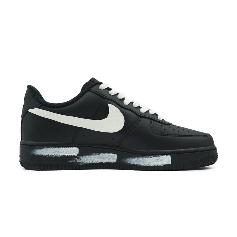 Custom Air Force 1 Shoes Black White Paint Stroke - Image 2