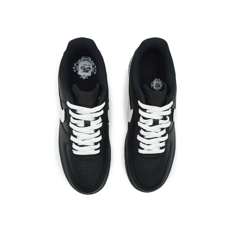 Custom Air Force 1 Shoes Black White Paint Stroke - Image 4