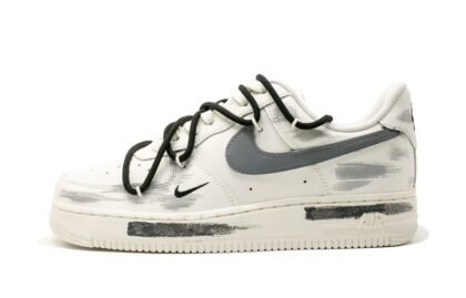 Custom Air Force 1 Shoes White Gray Industrial Street