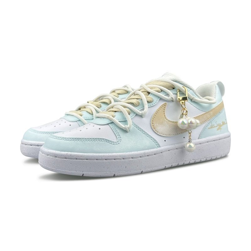 Custom Court Shoes Light Blue Beige Sea Salt Cocoa - Image 3
