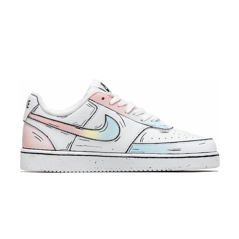Custom Court Shoes White Pink Anime Style - Image 2