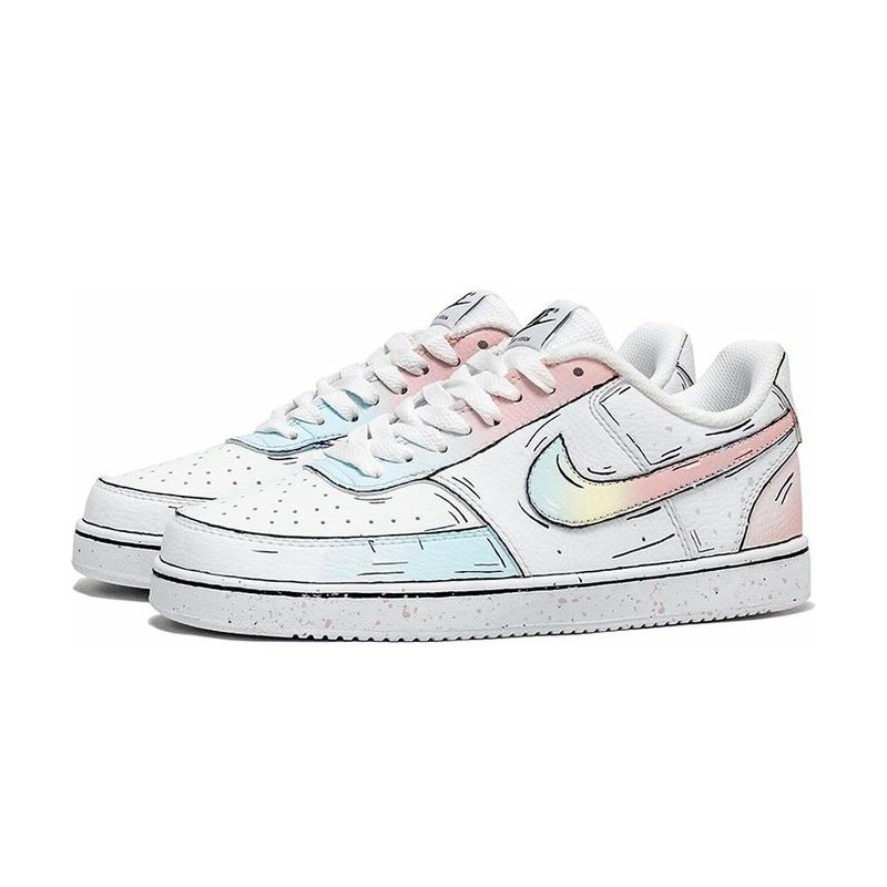 Custom Court Shoes White Pink Anime Style - Image 3