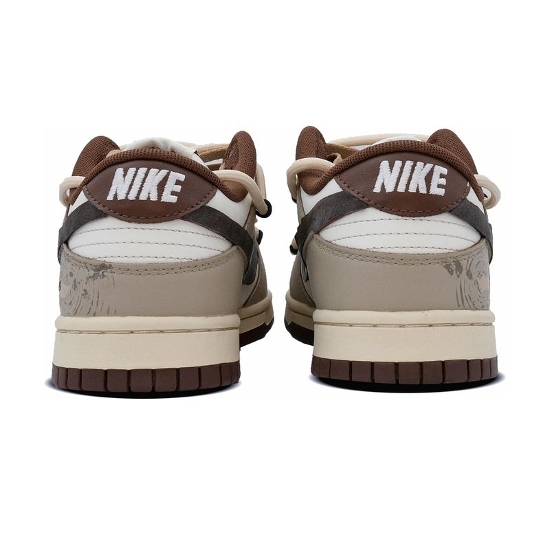 Custom Dunk Shoes Beige White Vintage Vibes - Image 4