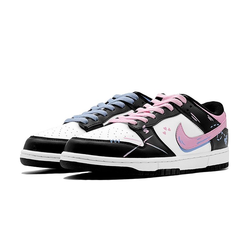 Custom Dunk Shoes Black Pink Graffiti Street - Image 4
