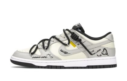 Custom Dunk Shoes White Gray Love Balloon