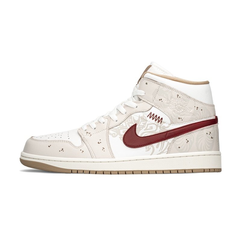 Custom Jordan Shoes Beige Red Warrior Queen