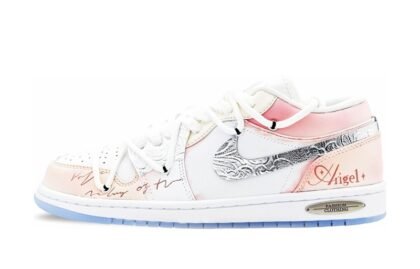 Custom Jordan Shoes Pink Silver Angelic Glow